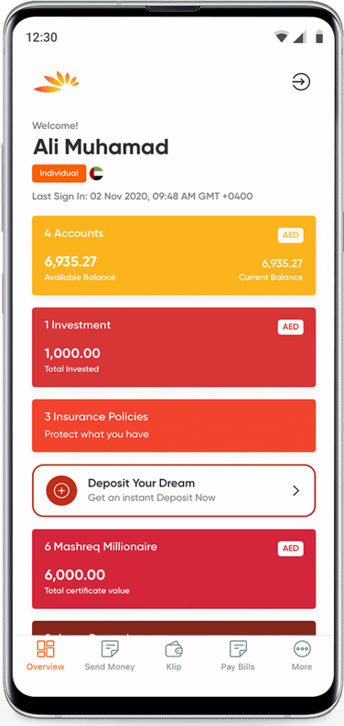Mashreq Online Banking Balance Inquiry (Desktop & Laptop Users)